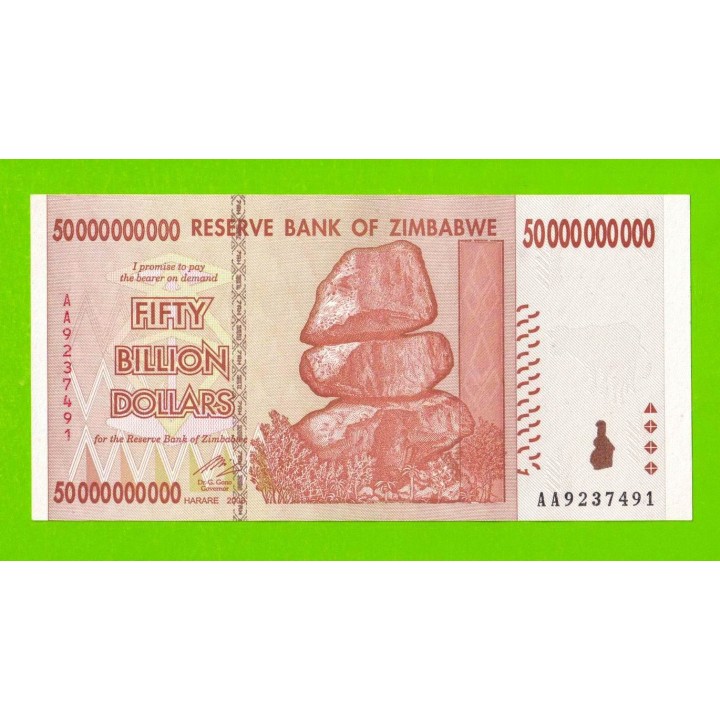 Зимбабве - 50000000000 / 50 миллиардов долларов - 2008 (AA) - VF+