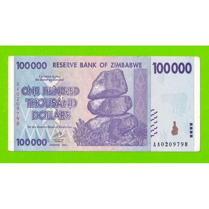 Зимбабве - 100000 долларов - 2008 (AA)