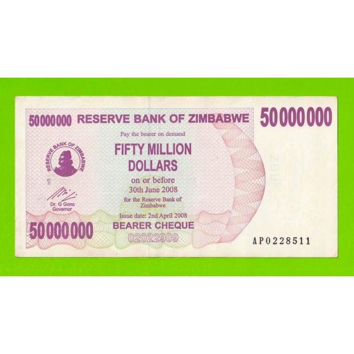 Зимбабве - 50000000 / 50 миллионов долларов - 2008 (AP)