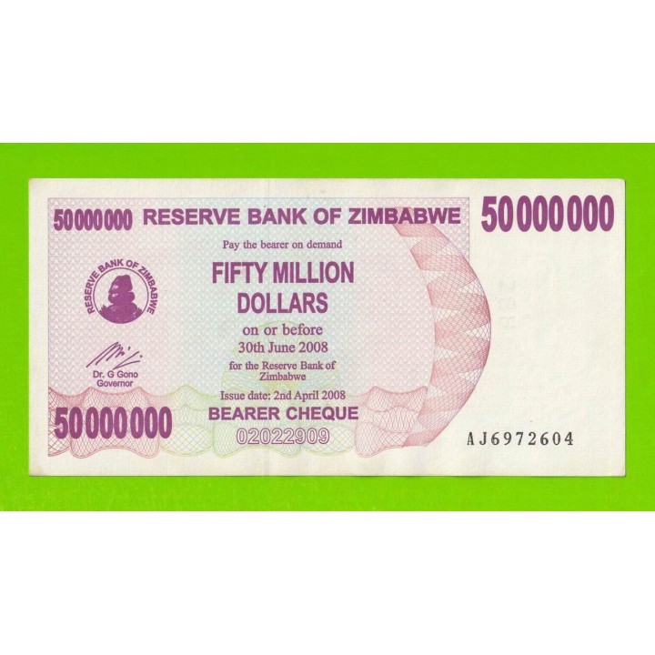 Зимбабве - 50000000 / 50 миллионов долларов - 2008 (AJ)