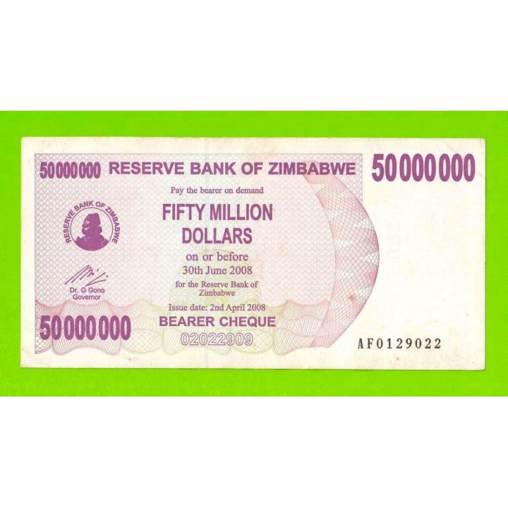 Зимбабве - 50000000 / 50 миллионов долларов - 2008 (AF)