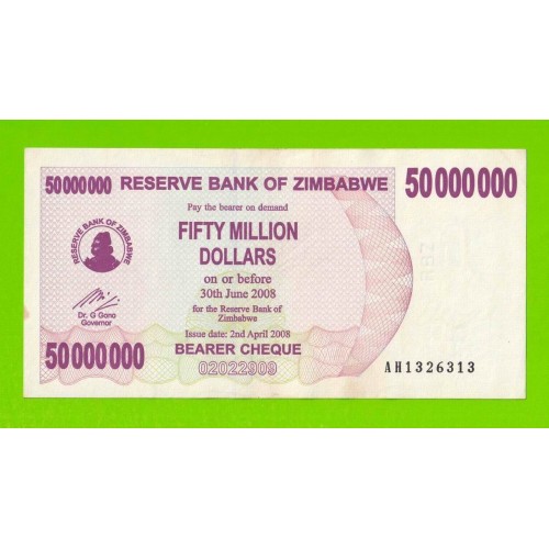 Зимбабве - 50000000 / 50 миллионов долларов - 2008 (AH)