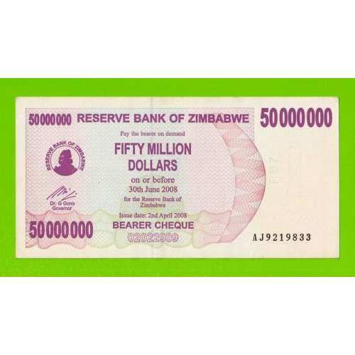 Зимбабве - 50000000 / 50 миллионов долларов - 2008 (AJ)