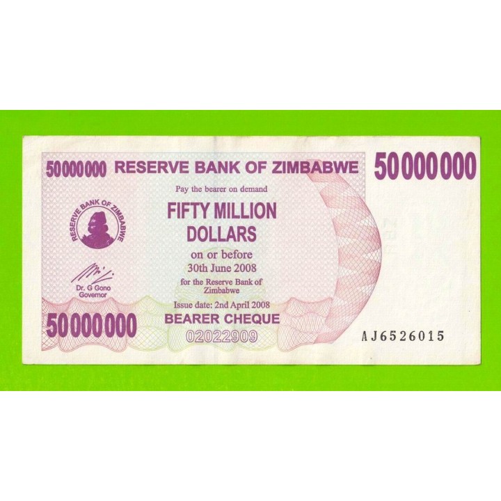 Зимбабве - 50000000 / 50 миллионов долларов - 2008 (AJ)