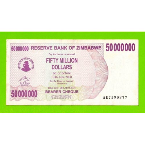 Зимбабве - 50000000 / 50 миллионов долларов - 2008 (AE)