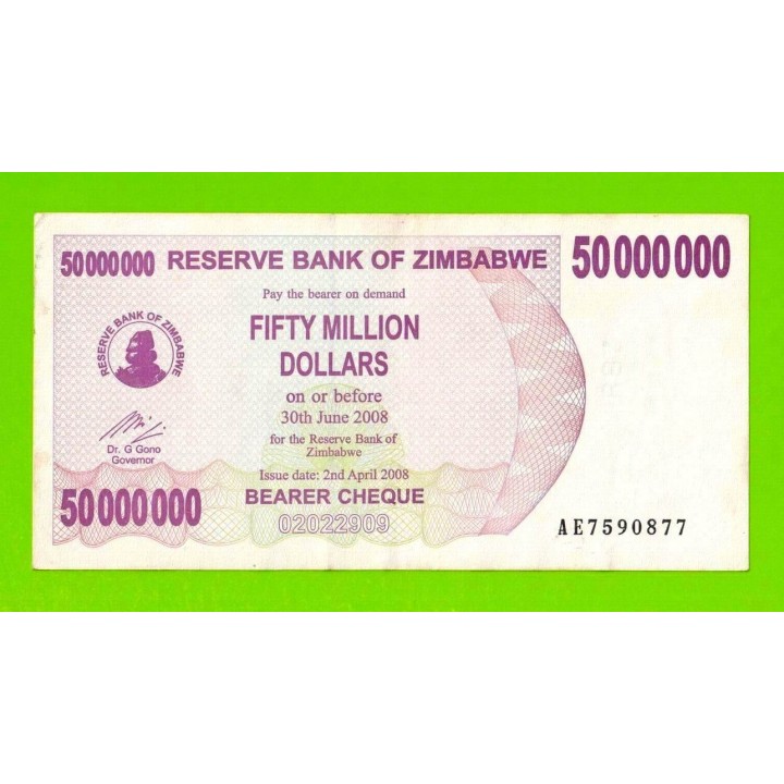 Зимбабве - 50000000 / 50 миллионов долларов - 2008 (AE)