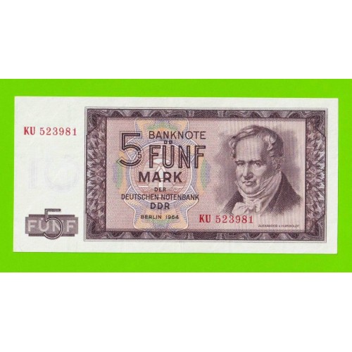 Германия (ГДР) - 5 марок - 1964 (KU) - UNC-!!!