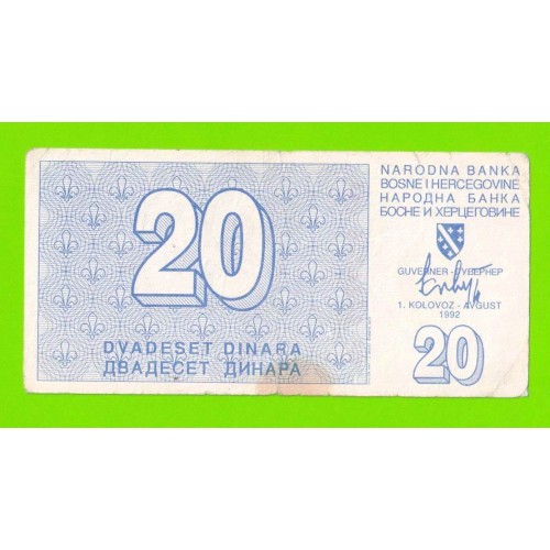 Босния и Герцеговина - 20 динаров - 1992