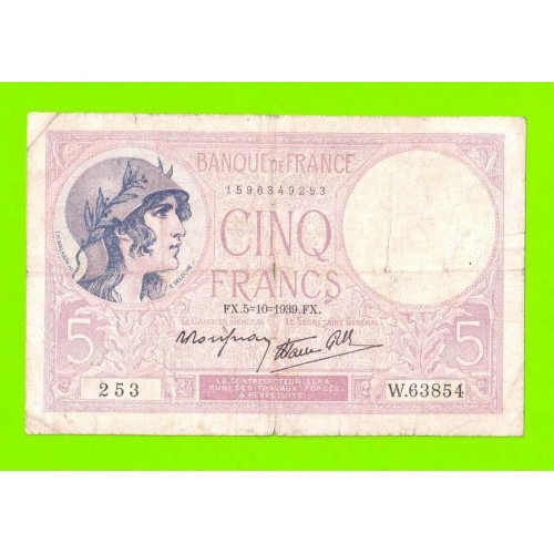 Франция - 5 франков - 1939
