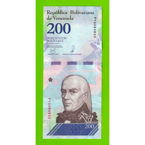 Венесуэла - 200 боливаров - 2018 (P) - UNC!!!