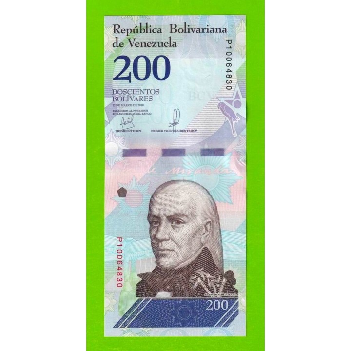 Венесуэла - 200 боливаров - 2018 (P) - UNC!!!