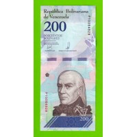 Венесуэла - 200 боливаров - 2018 (P) - UNC!!!