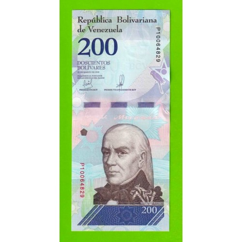 Венесуэла - 200 боливаров - 2018 (P) - UNC!!!