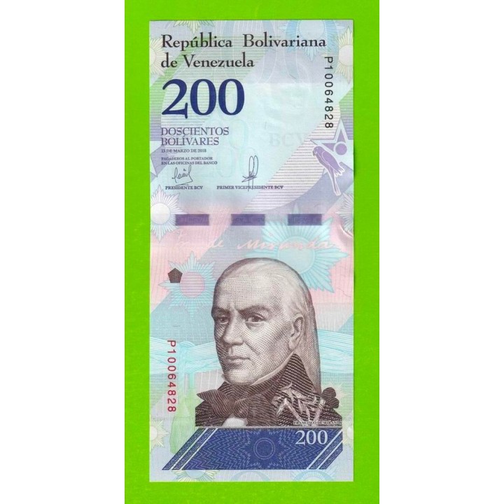 Венесуэла - 200 боливаров - 2018 (P) - UNC!!!