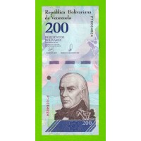 Венесуэла - 200 боливаров - 2018 (P) - UNC!!!