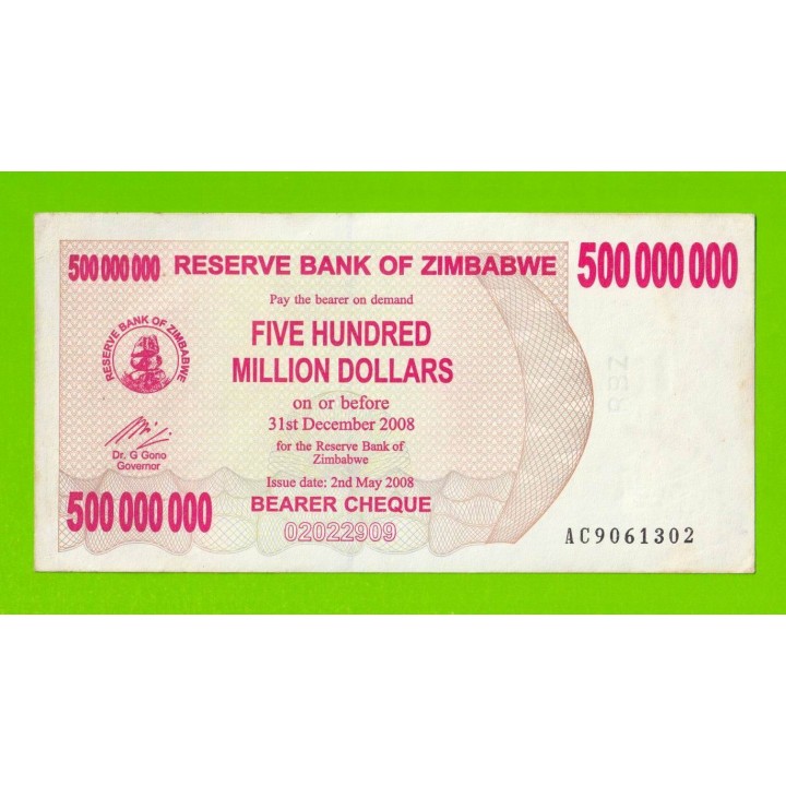 Зимбабве - 500000000 / 500 миллионов долларов - 2008 (AC)