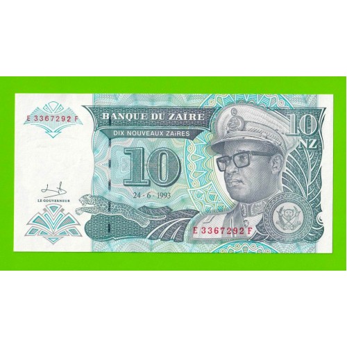 Заир - 10 новых заире - 1993 - UNC!!!
