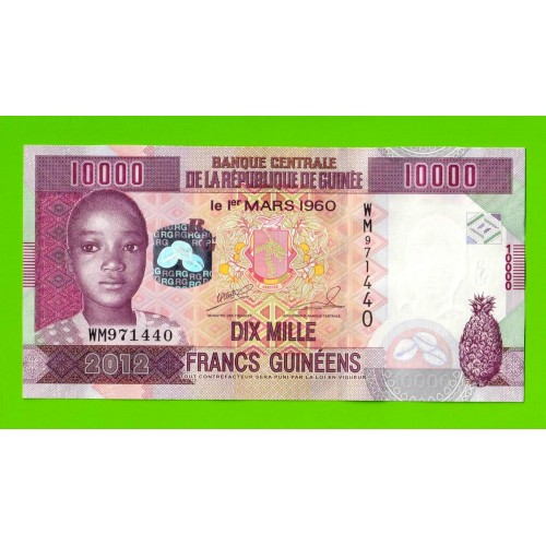 Гвинея - 10000 франков - 2012 (WM) - UNC!!!