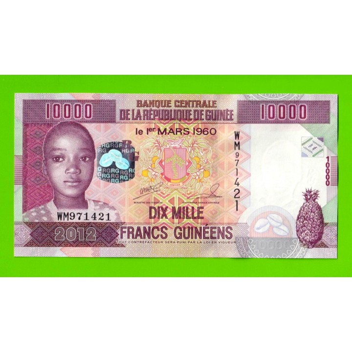 Гвинея - 10000 франков - 2012 (WM) - UNC!!!