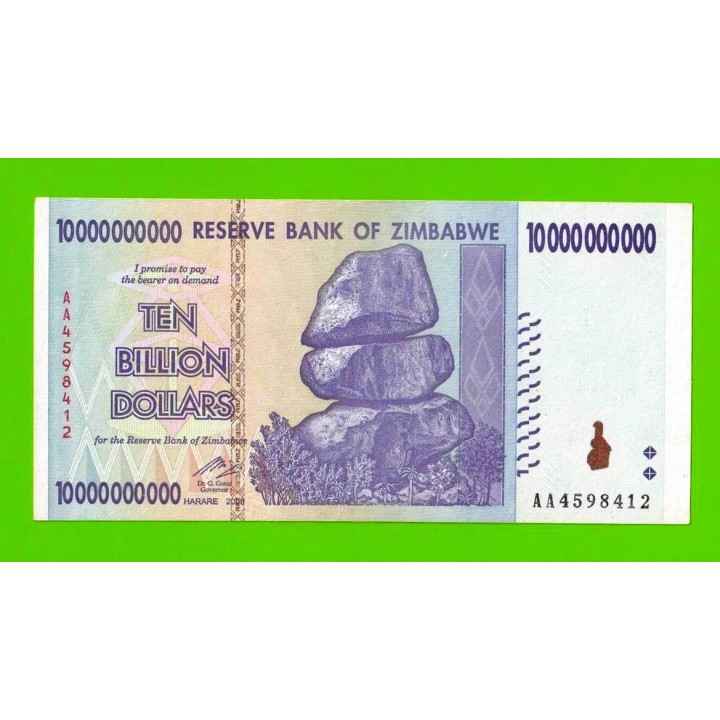 Зимбабве - 10000000000 / 10 миллиардов долларов - 2008 (AA)
