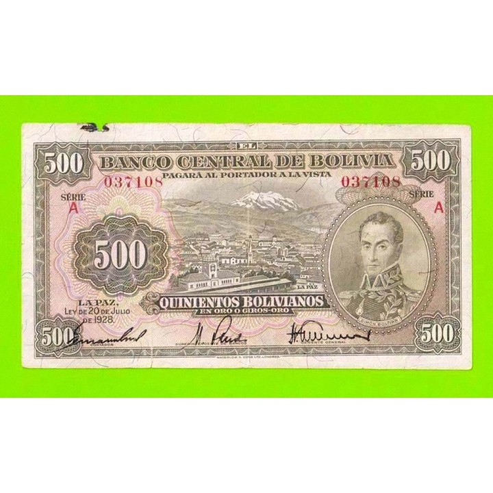 Боливия - 500 боливиано - 1928 (2-й выпуск)
