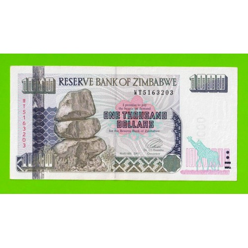 Зимбабве - 1000 долларов - 2003 (WT)