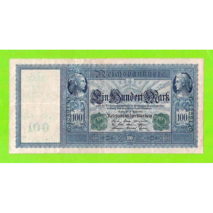 Германия - 100 марок - 1910 - Зеленая печать