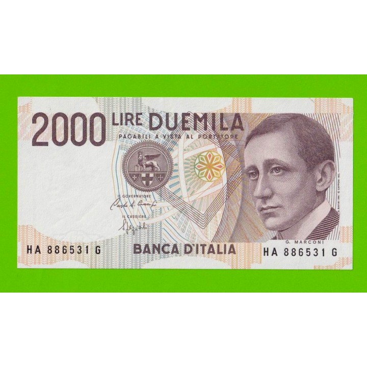 Италия - 2000 лир - 1990 - UNC!!!