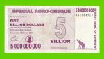 Зимбабве - 5000000000 / 5 миллиардов долларов - 2008 (AA)