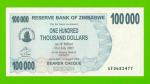 Зимбабве - 100000 долларов - 2006 - UNC!!!