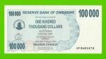 Зимбабве - 100000 долларов - 2006 - UNC!!!