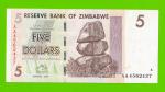 Зимбабве - 5 долларов - 2007 (AA)