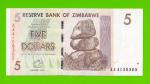 Зимбабве - 5 долларов - 2007 (AA)