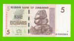 Зимбабве - 5 долларов - 2007 (AB)
