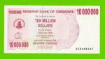 Зимбабве - 10000000 / 10 миллионов долларов - 2008 (AC)