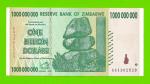 Зимбабве - 1000000000 / 1 миллиард долларов - 2008 (AA)