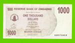 Зимбабве - 1000 долларов - 2006 (AE)
