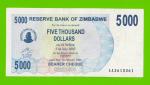 Зимбабве - 5000 долларов - 2007 (AA)