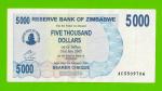 Зимбабве - 5000 долларов - 2007 (AC)
