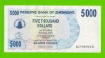 Зимбабве - 5000 долларов - 2007 (AC)