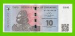 Зимбабве - 10 зиг - 2024 (AA) - UNC!!!