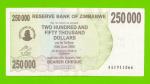 Зимбабве - 250000 долларов - 2007 (AA)