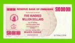 Зимбабве - 500000000 / 500 миллионов долларов - 2008 (AC)