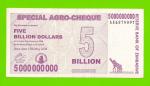 Зимбабве - 5000000000 / 5 миллиардов долларов - 2008 (AE)