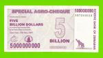 Зимбабве - 5000000000 / 5 миллиардов долларов - 2008 (AB)