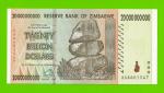 Зимбабве - 20000000000 / 20 миллиардов долларов - 2008 (AA) - UNC-!!!