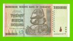 Зимбабве - 20000000000 / 20 миллиардов долларов - 2008 (AA) - UNC-!!!