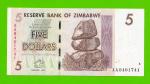 Зимбабве - 5 долларов - 2007 (AA)