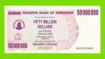 Зимбабве - 50000000 / 50 миллионов долларов - 2008 (AB)
