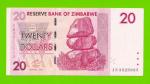 Зимбабве - 20 долларов - 2007 (AB)